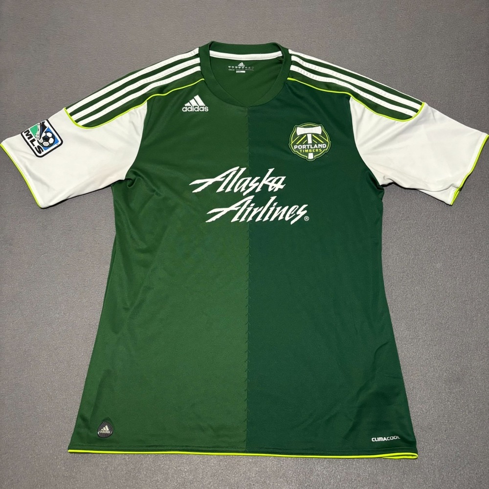 Portland Timbers Alaska Airlines Adidas Climacool Soccer Jersey Size L MLS